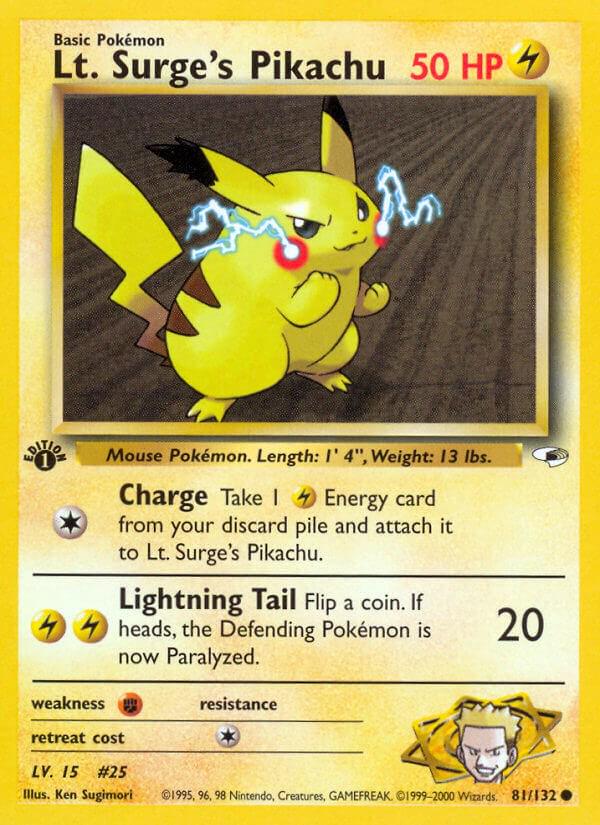 Lt. Surge's Pikachu [1st-Edition]